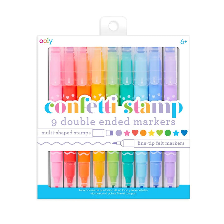 NEW Confetti Stamp Double-Ended Markers - Set of 9