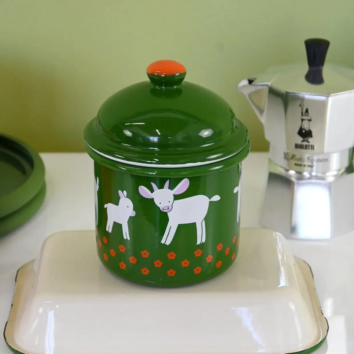 “Goat" Enamel Container