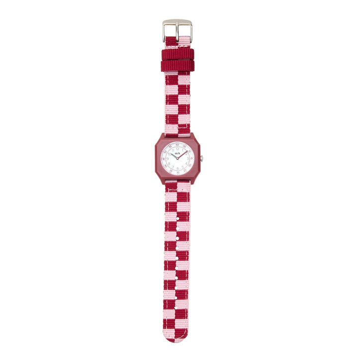 Kids Watch- Raspberry Icecream - Red & Pink Checkered