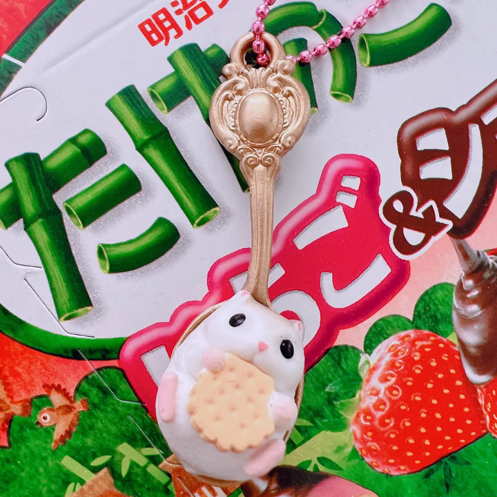 Pop Cutie Hamster Spoon Necklace - Biscuit Cookie