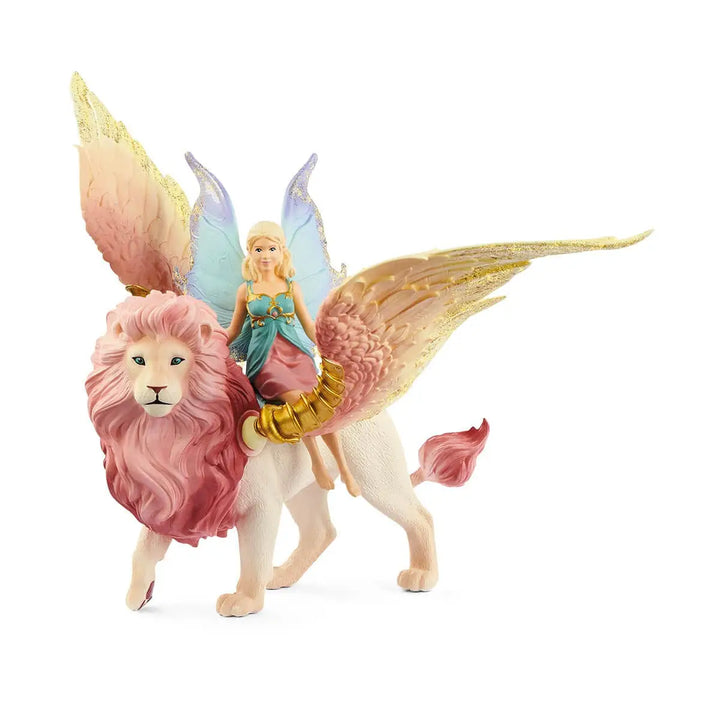 Fairy in Flight On Winged Lion Fairy Toy Playset