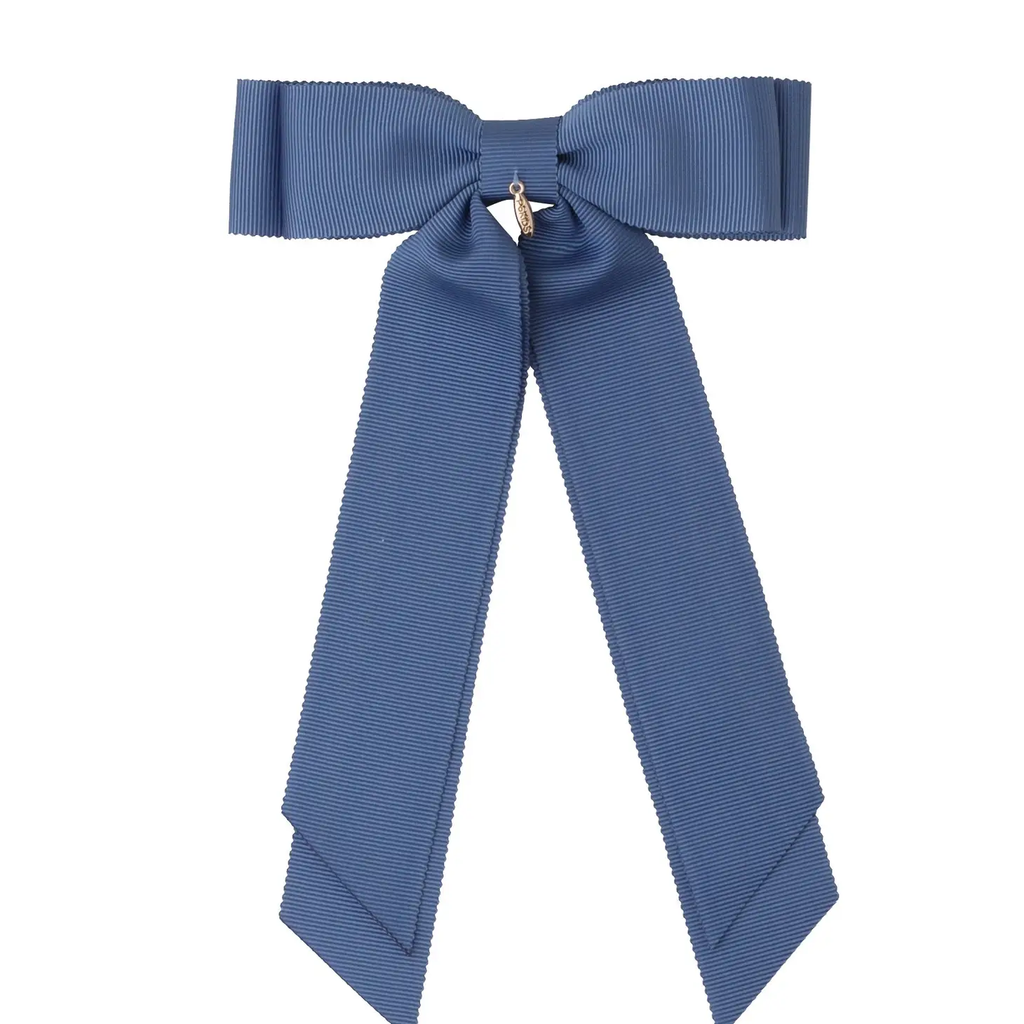 Kid's Madeline Petersham Long Tail Bow Clip - Baby Blue