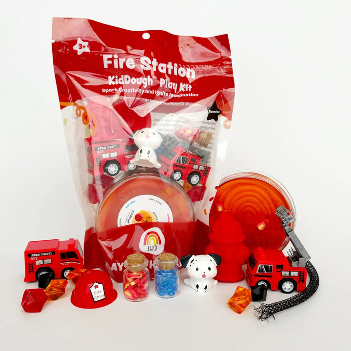 Scented Natural Sensory Play Dough Kit- Fire Station (Cherry Mango)