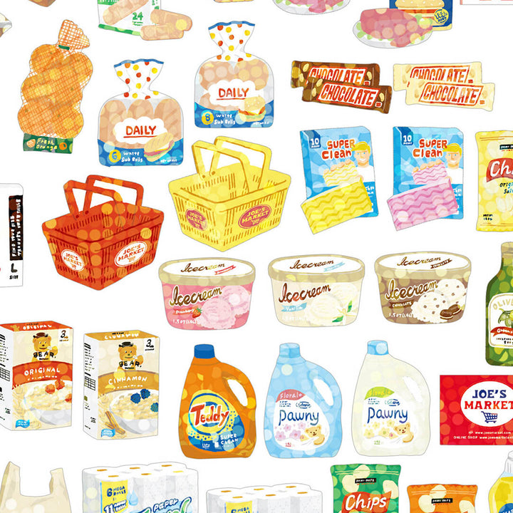 NEW Japanese 40 Pc. Sticker Set- Supermarket