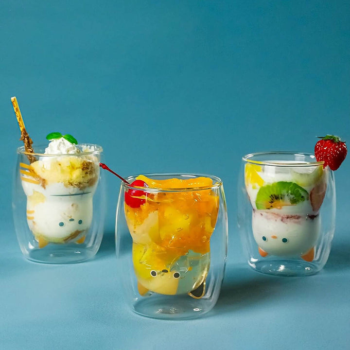 NEW Neko Glass Cat Double Walled Tumbler - Shiro