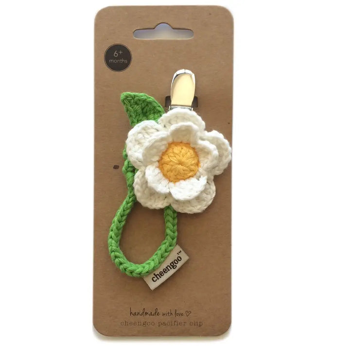 NEW Daisy Organic Crochet Pacifier Clip
