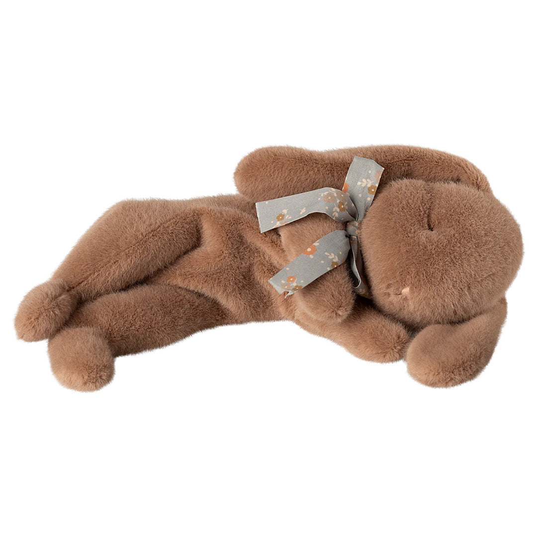 Sleeping bunny plush, Small - Soft brown
