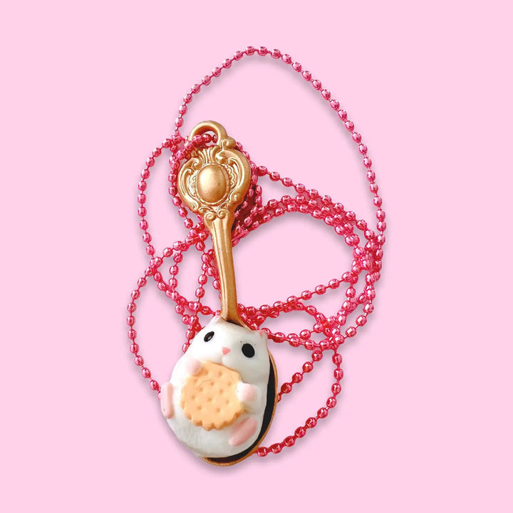 Pop Cutie Hamster Spoon Necklace - Biscuit Cookie