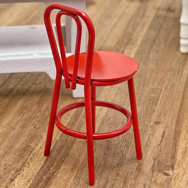 NEW Dollhouse Miniatures: Miniature Red Retro Cafe Chair