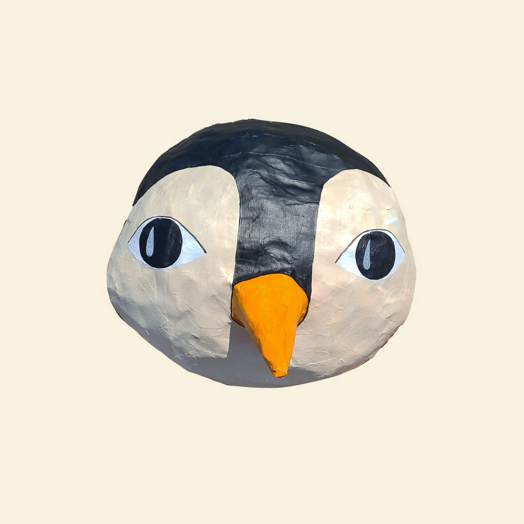 NEW Paper Mache Animal Head- Penguin