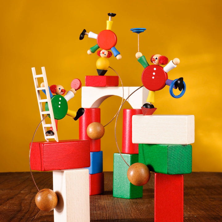 NEW Wooden Rocking Clown Acrobat with Ball