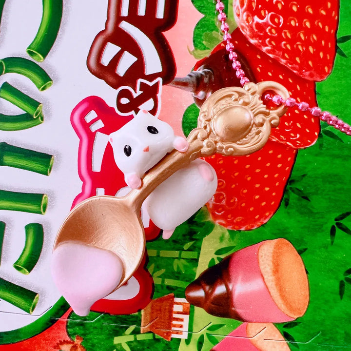 Pop Cutie Hamster Spoon Necklace - Pink Choco
