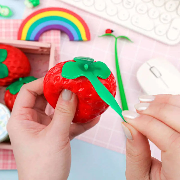 NEW Strawberry Shaped Sensory Squishy Toy