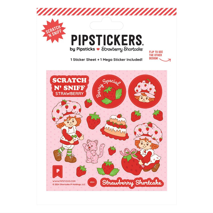 NEW Strawberry Shortcake Custard Scratch n Sniff Stickers - 2pc Set