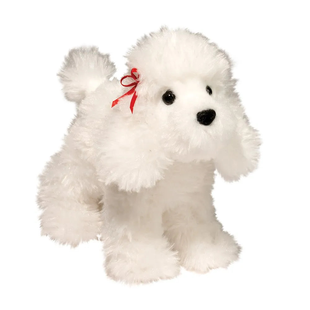 Gina White Poodle Pup Stuffed Animal Plush- Small