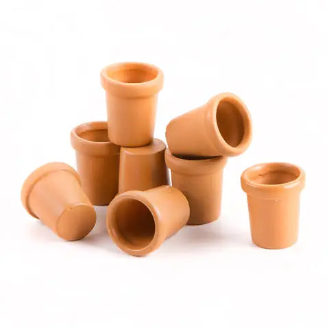 Dollhouse Miniatures:  Faux Terra Cotta Clay Look Pots (Pack of 8)