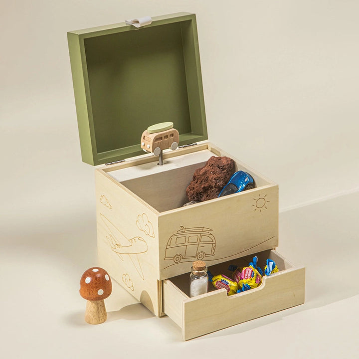 Wooden Musical Souvenir Box - Travel