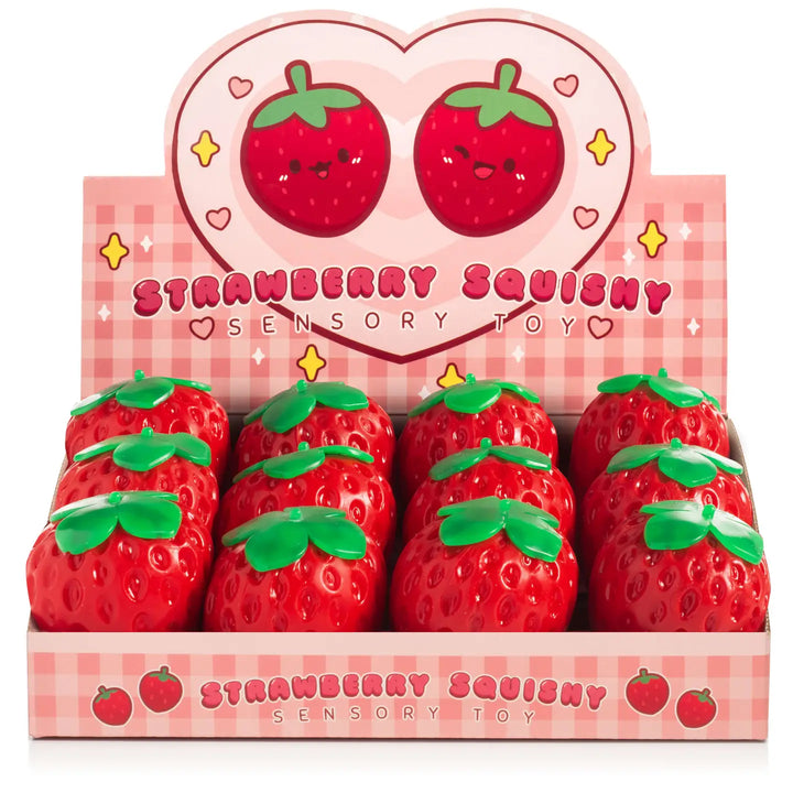 NEW Strawberry Shaped Sensory Squishy Toy