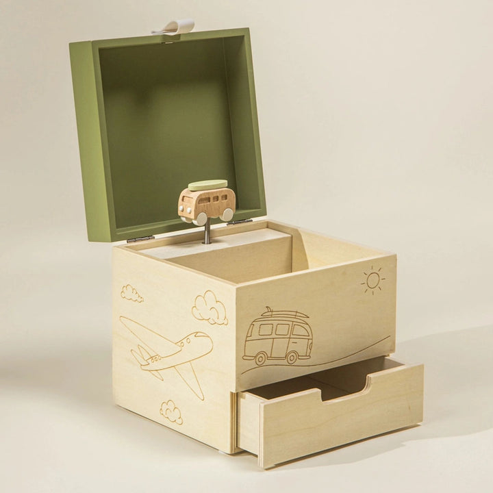 Wooden Musical Souvenir Box - Travel