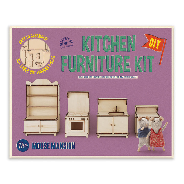 NEW Mouse Mansion Wooden DIY Furniture Kits- Kitchen