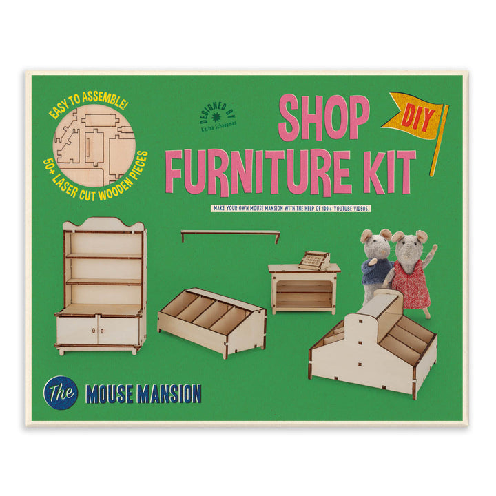 NEW Mouse Mansion Wooden DIY Furniture Kits- Market Shop