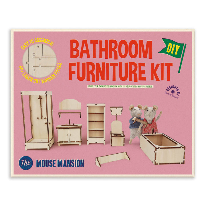 NEW Mouse Mansion Wooden DIY Furniture Kits- Bathroom