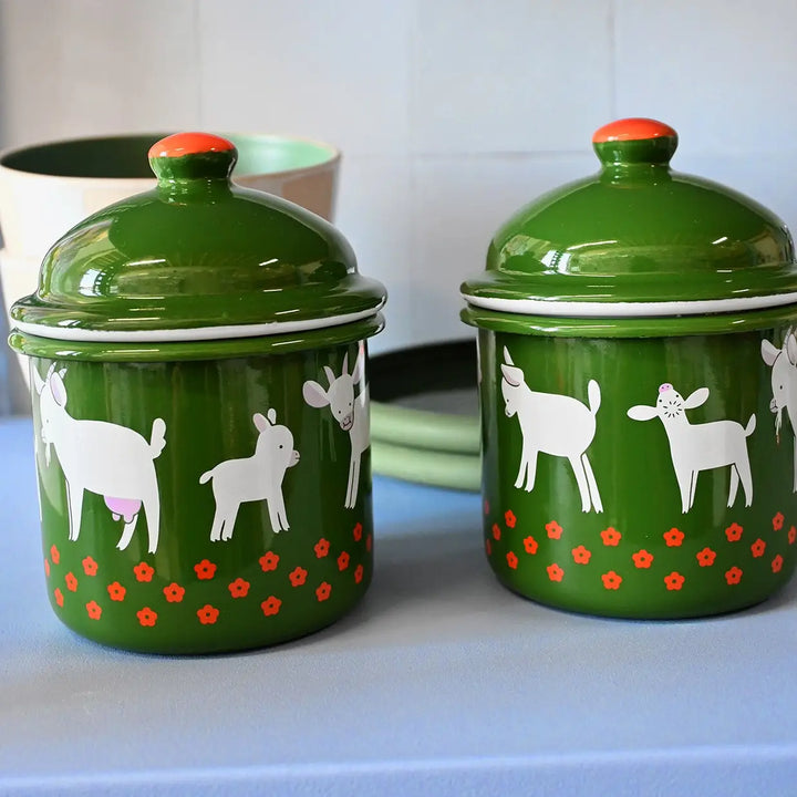 “Goat" Enamel Container