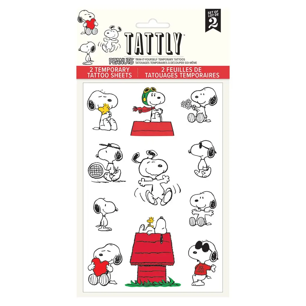 NEW Temporary Tattoo Sheets: Snoopy