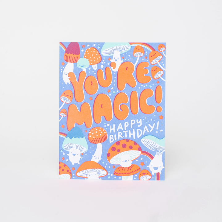 NEW You're Magic Mushroom Birthday Letterpress Greeting Card