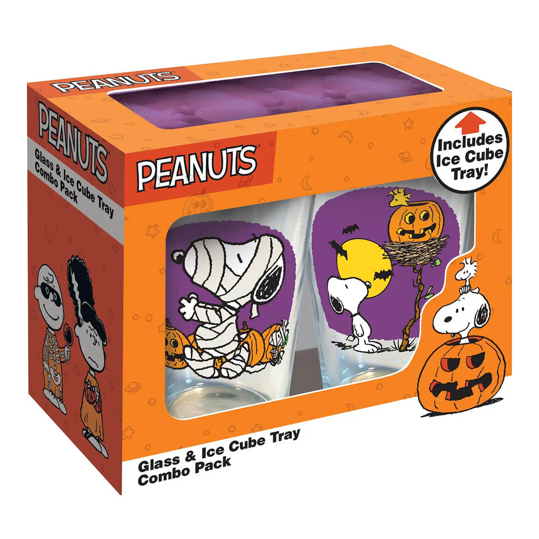 Peanuts Snoopy & Woodstock Spooky Halloween - 2 Drinking Glasses