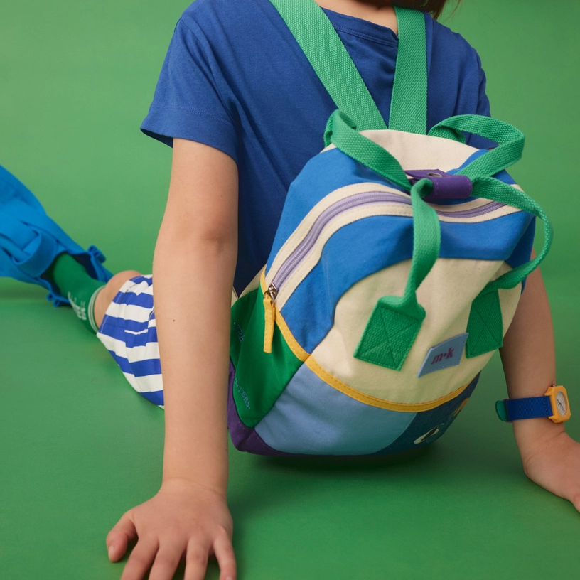 Primary color block clearance backpack