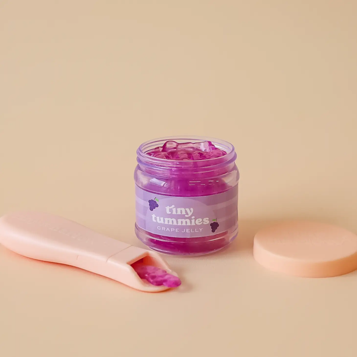 NEW Tiny Tummies Grape Jelly Puree Food Jar and Spoon Set