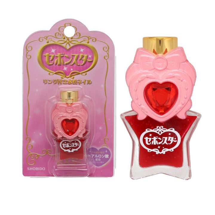 Star Water Based Nail Polish with Ring - Heart Ribbon