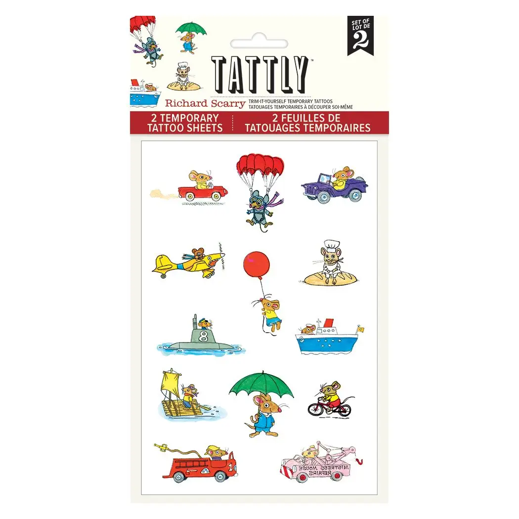 NEW Temporary Tattoo Sheets: Busy World Mice