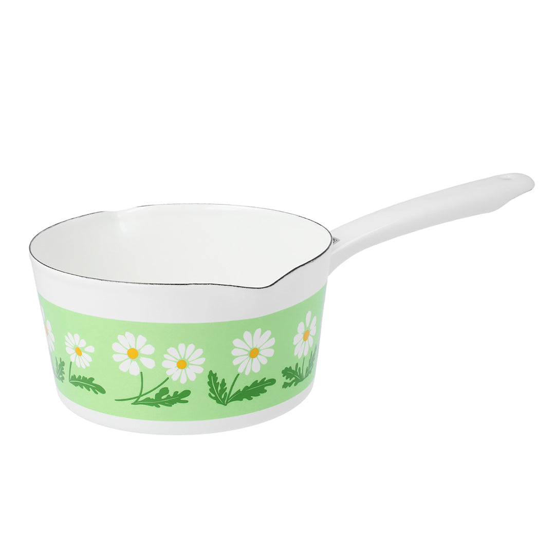 Retro Enamel Pan - White Flowers