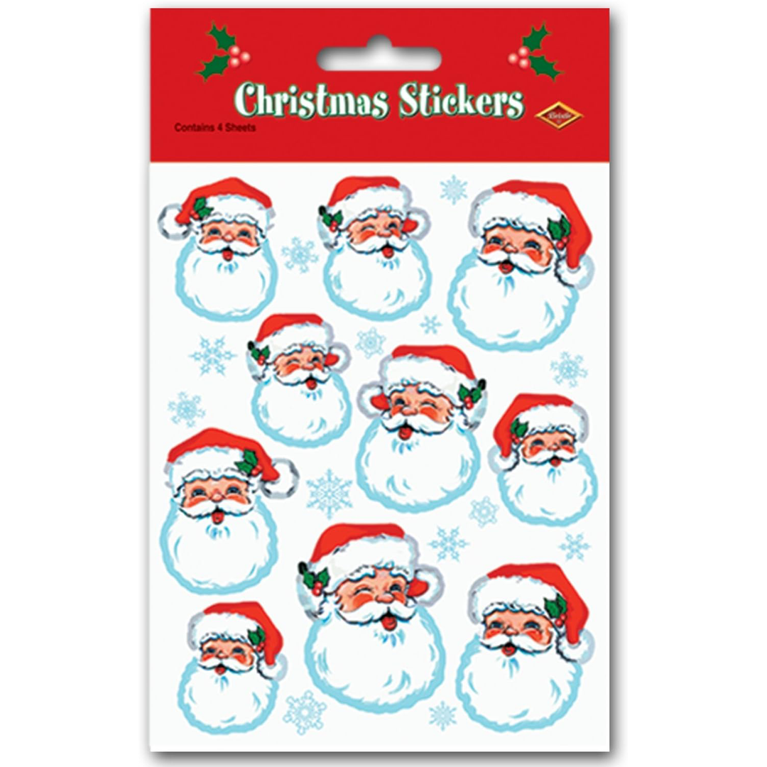 NEW Vintage Santa Face Stickers