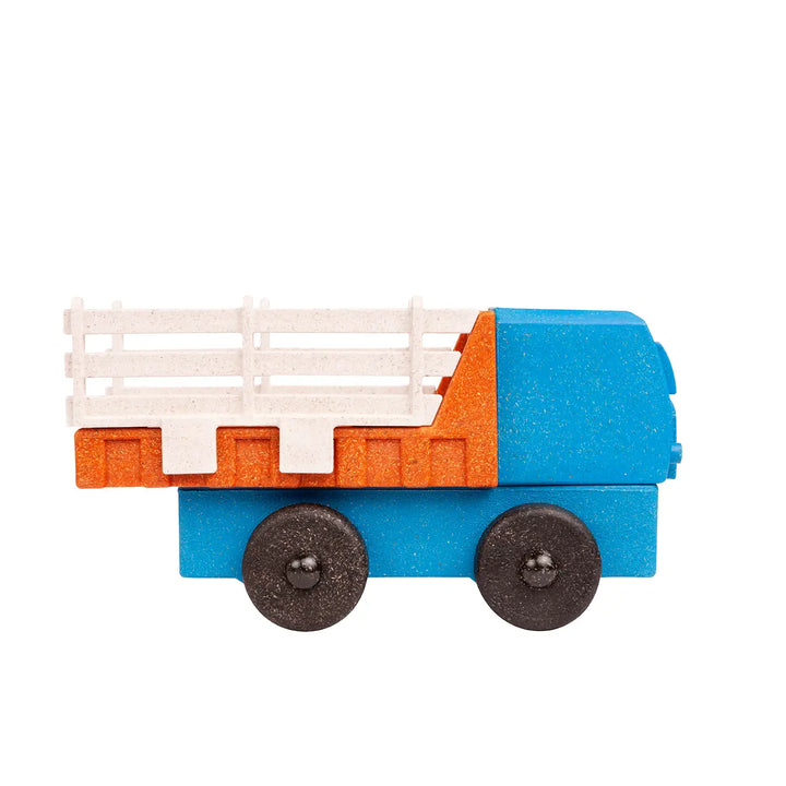 NEW Recycled Wood and Plastic Stake Truck Orange and Blue
