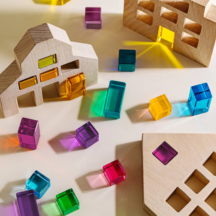 NEW Wooden Riley City Blocks & Gems Set
