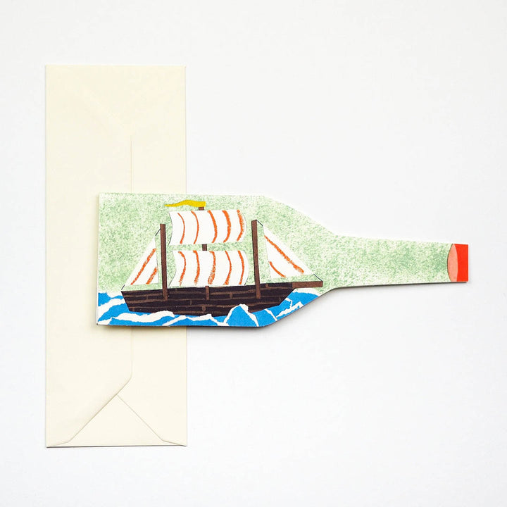 Greeting Card - Ship in a Bottle