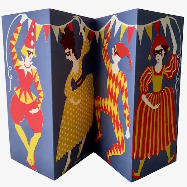 NEW Concertina Card- Harlequin Commedia