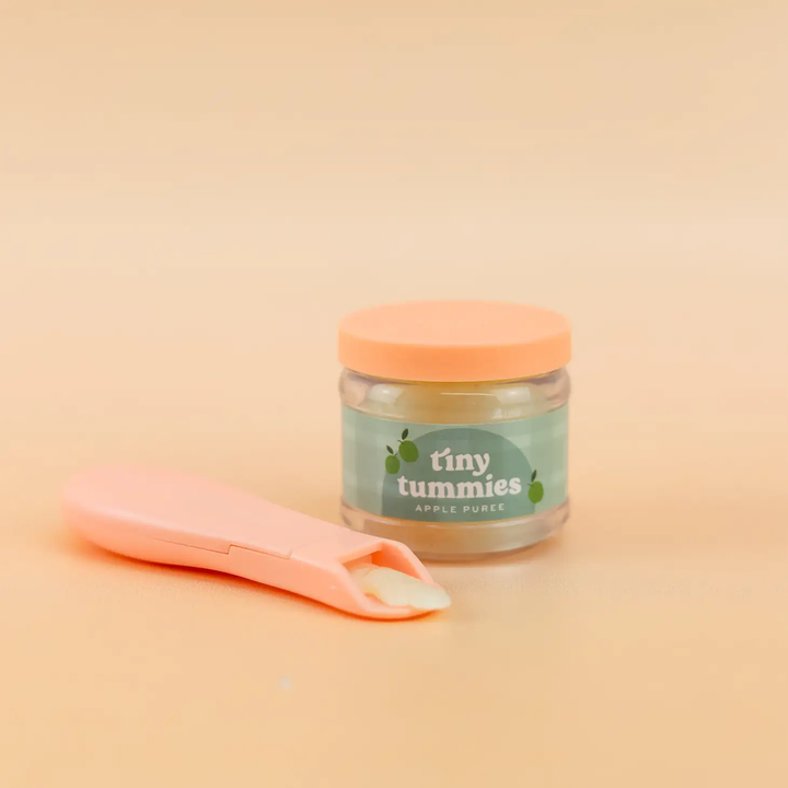 NEW Tiny Tummies Apple Puree Food Jar and Spoon Set