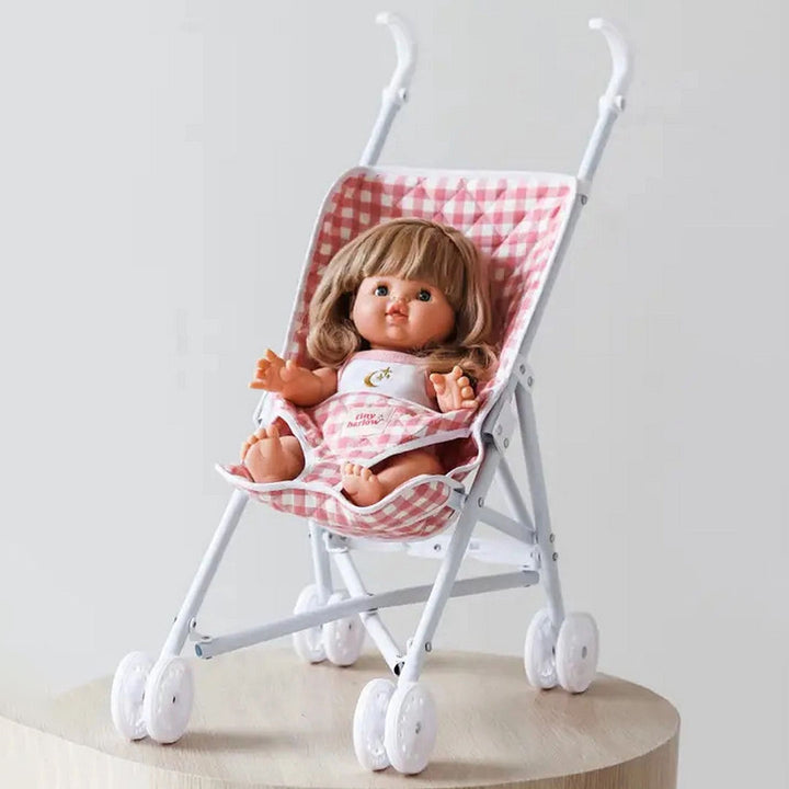 NEW Stroller For Doll - Pink Gingham