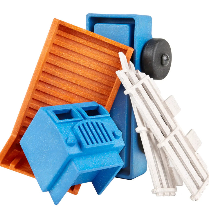 NEW Recycled Wood and Plastic Stake Truck Orange and Blue