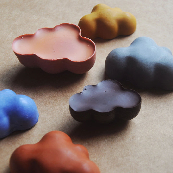NEW All-Natural & Non-Toxic Fluffy Cloud-Shaped Jumbo Beeswax Crayons – Set of 5