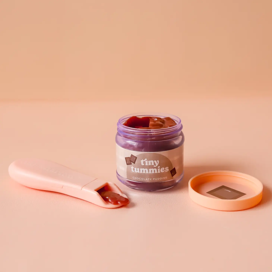 NEW Tiny Tummies Chocolate Puree Food Jar and Spoon Set