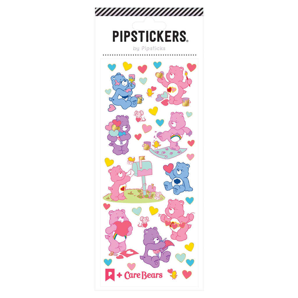 NEW Care Bears Created With Love  Sticker Set