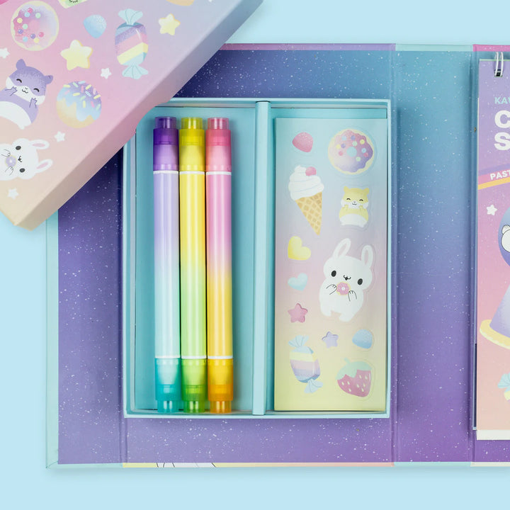 Pastel Coloring Set - Kawaii Cafe
