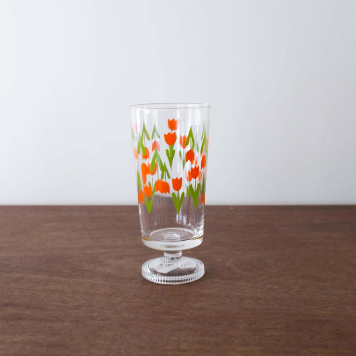 Retro Glass Tumbler Cup Tulip