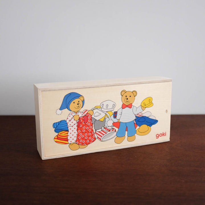 Wooden Dress Up Bear Doll Set - Wardrobe and Bears