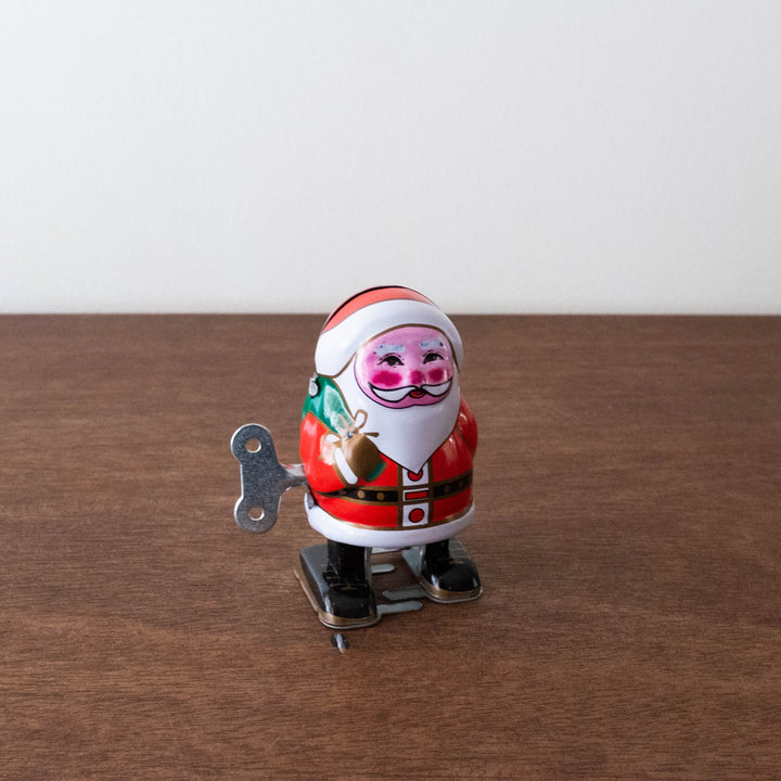 Retro Walking Santa Claus Tin Toy